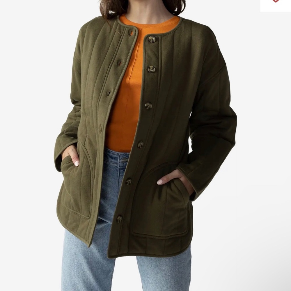 Sanctuary size medium green Longline Quilted Jacket